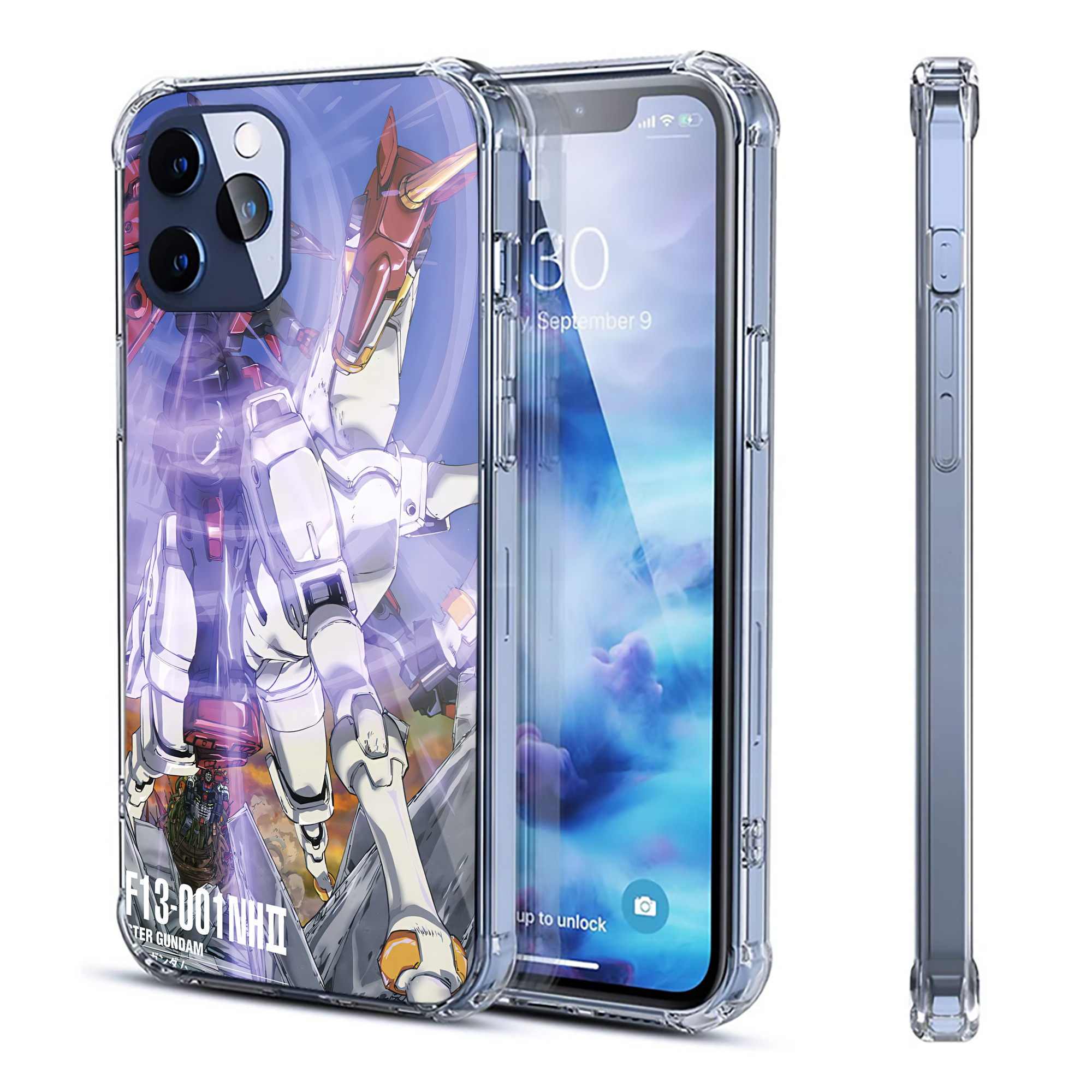 （画像用） 機動戦士ガンダム Mobile Suit Gundam 【iPhone 12シリーズ対応】透明スマホケース（クリアソフトケース）